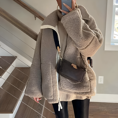 Veste d'hiver chaude pour femme en polaire pour l'extérieur