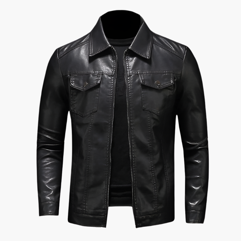 Blouson en cuir tendance classique et élégant