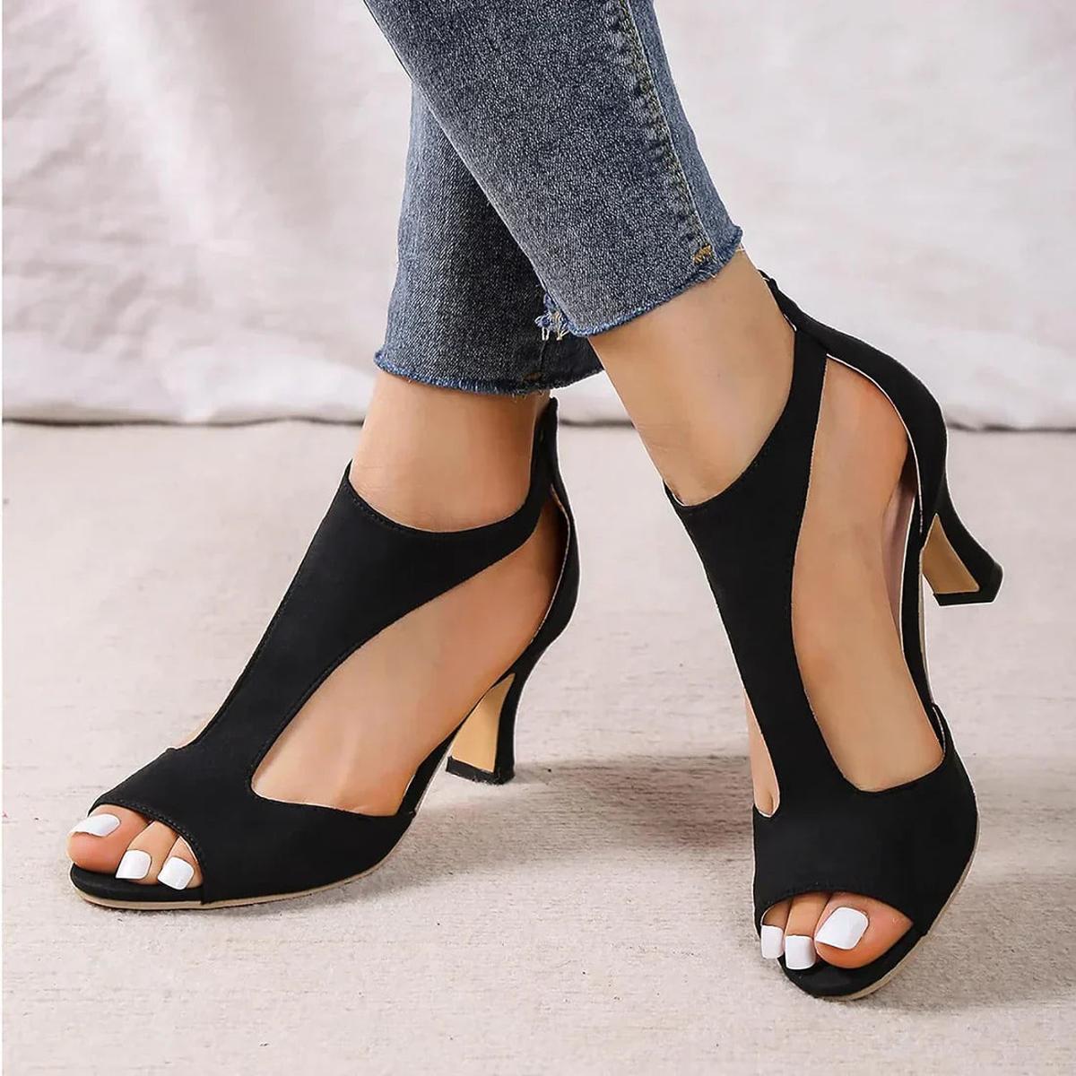 Sandales Femme Bout Ouvert Talon Haut