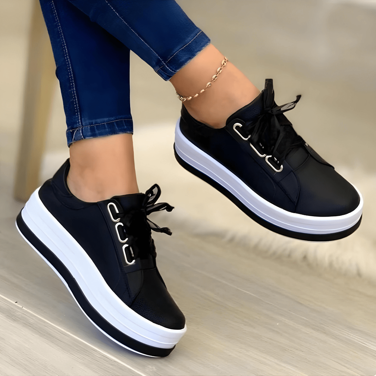 Damen Schnürschuhe Modern Freizeitlook - IdealeKleiden