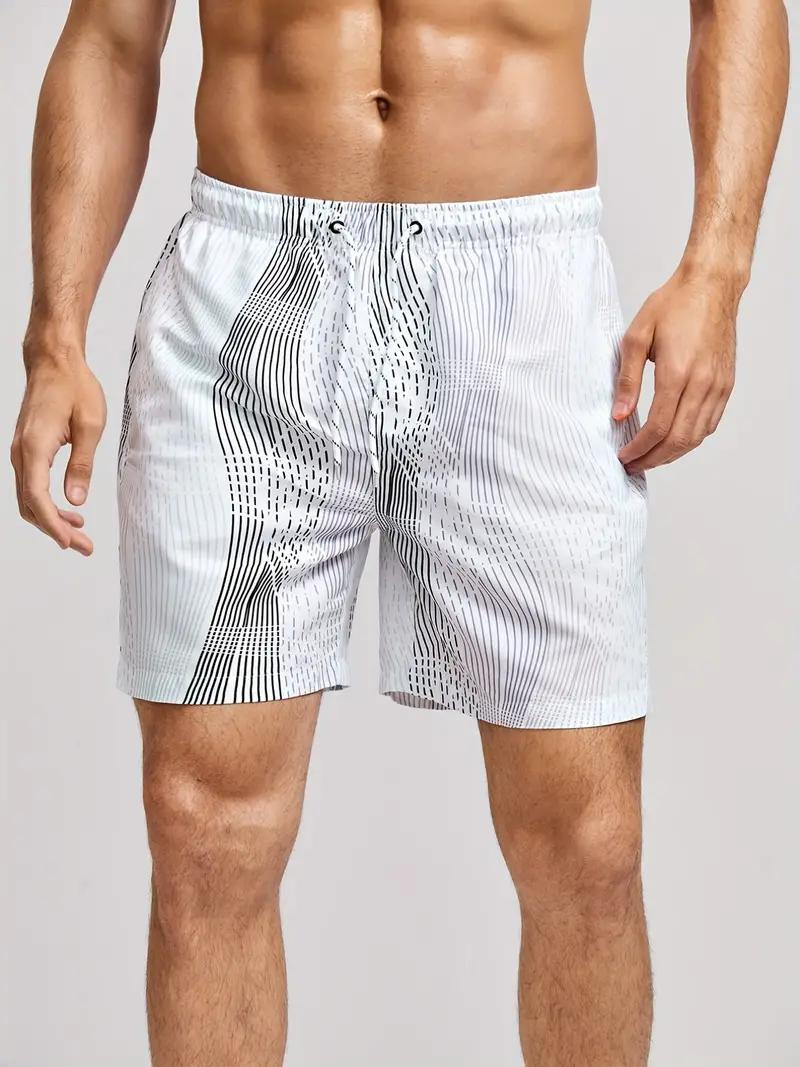 Slip de bain homme rayé avec cordon de serrage