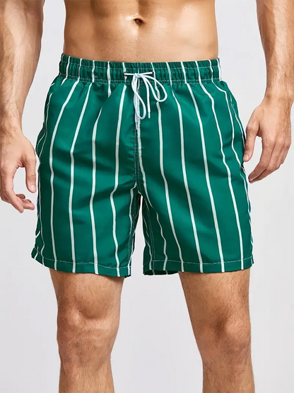 Slip de bain homme rayé avec cordon de serrage