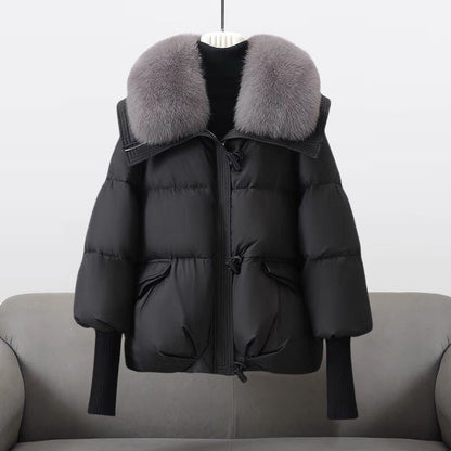 Manteau d'hiver court matelassé pour femmes