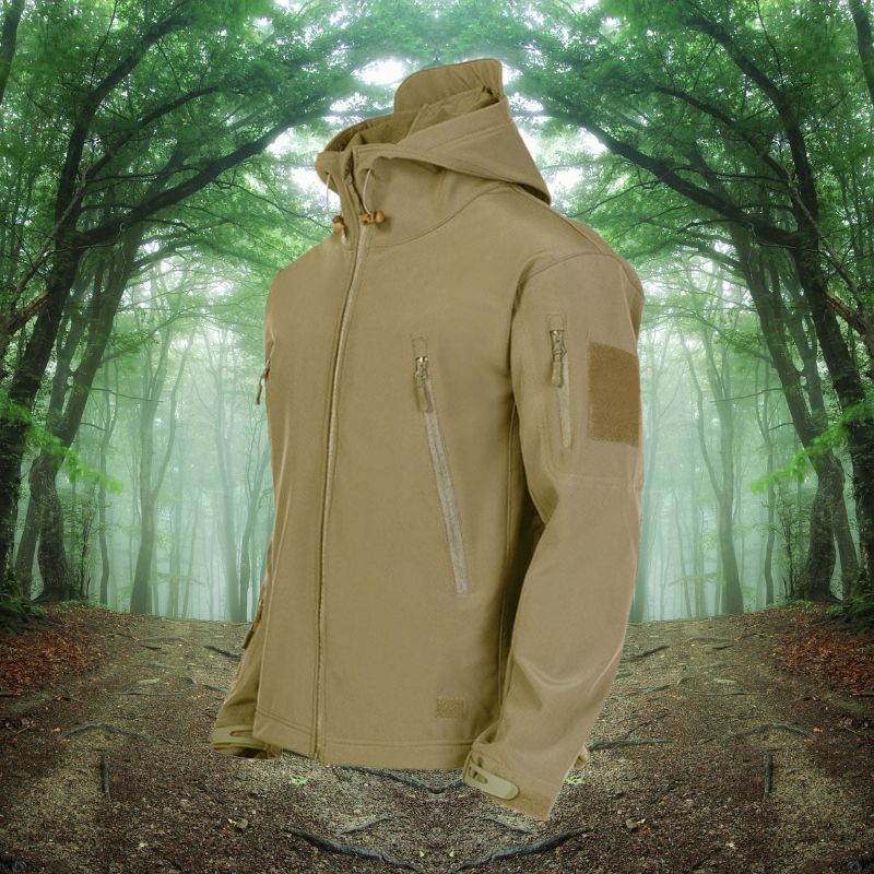 Veste imperméable coupe-vent à capuche pour homme