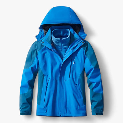 Veste de randonnée imperméable pour homme avec capuche et doublure polaire