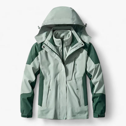 Veste de randonnée imperméable pour homme avec capuche et doublure polaire