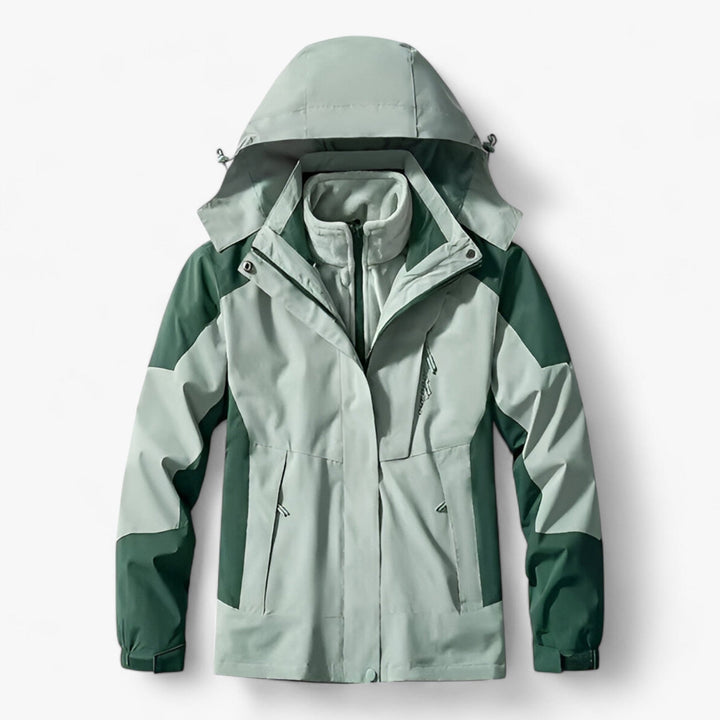 Veste de randonnée imperméable pour homme avec capuche et doublure polaire