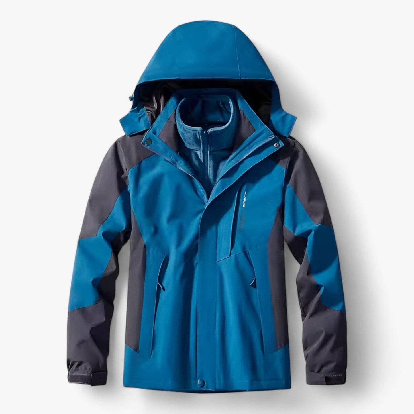 Veste de randonnée imperméable pour homme avec capuche et doublure polaire