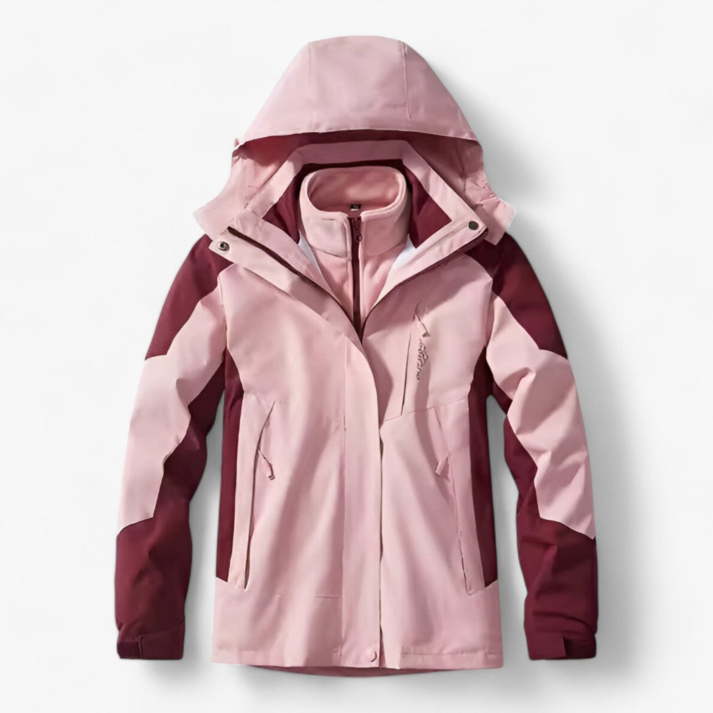 Veste de randonnée imperméable pour homme avec capuche et doublure polaire