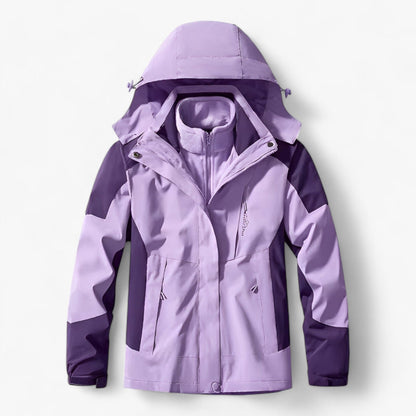 Veste de randonnée imperméable pour homme avec capuche et doublure polaire