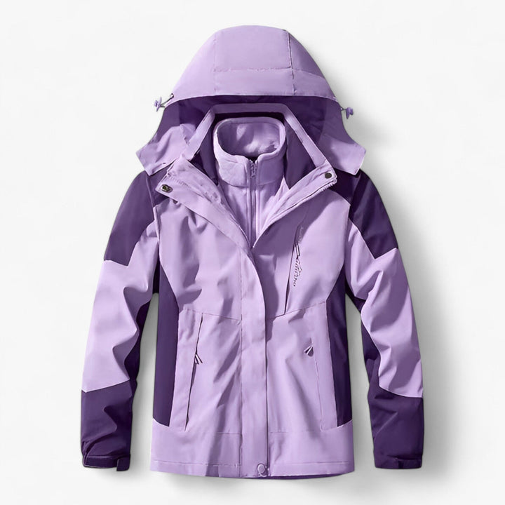 Veste de randonnée imperméable pour homme avec capuche et doublure polaire