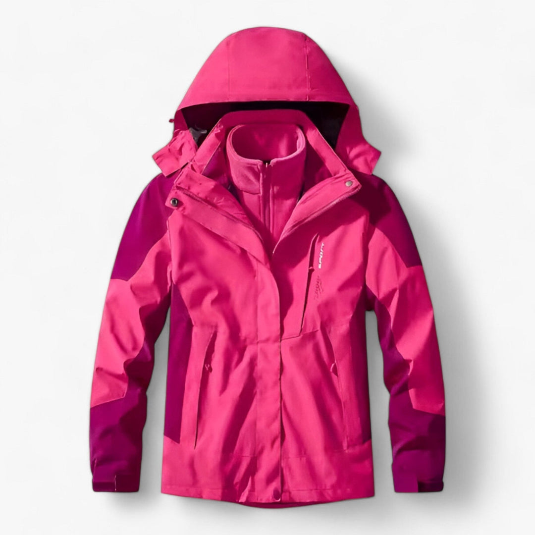 Veste de randonnée imperméable pour homme avec capuche et doublure polaire