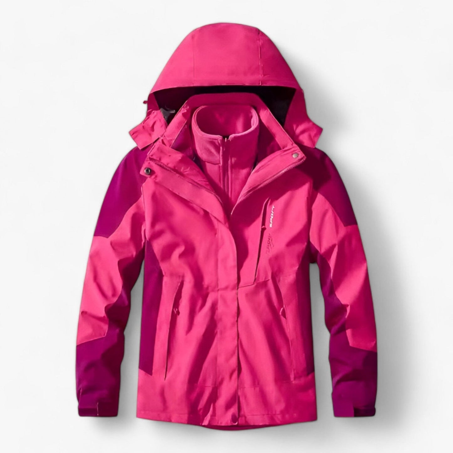 Veste de randonnée imperméable pour homme avec capuche et doublure polaire
