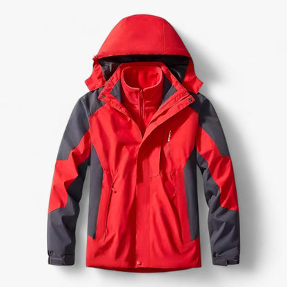 Veste de randonnée imperméable pour homme avec capuche et doublure polaire