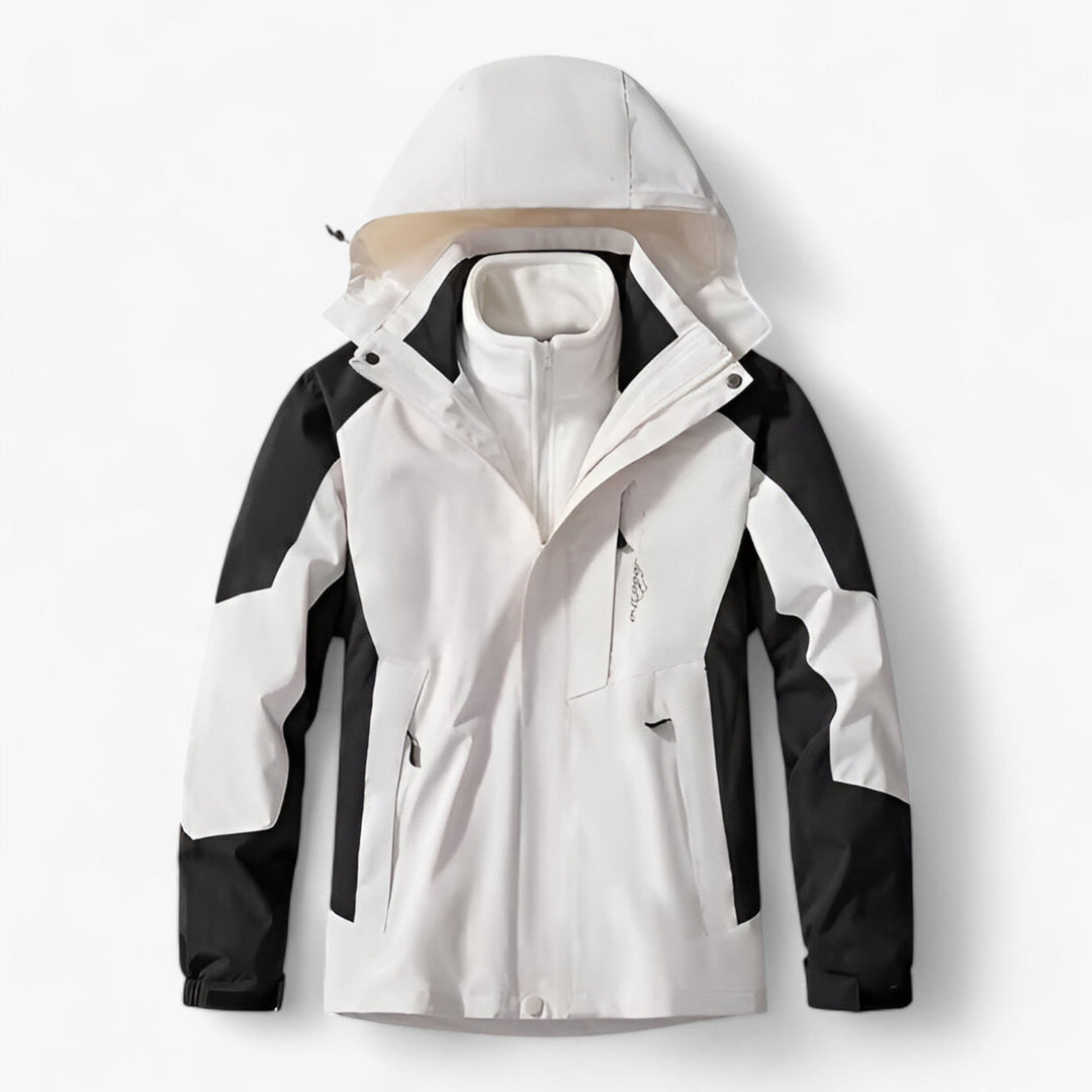 Veste de randonnée imperméable pour homme avec capuche et doublure polaire