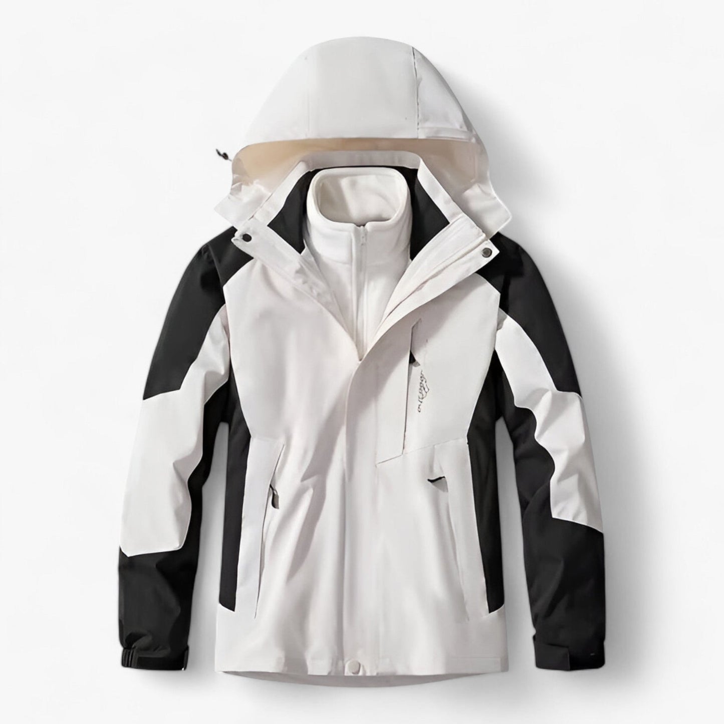 Veste de randonnée imperméable pour homme avec capuche et doublure polaire