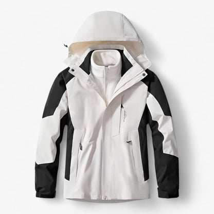 Veste de randonnée imperméable pour homme avec capuche et doublure polaire