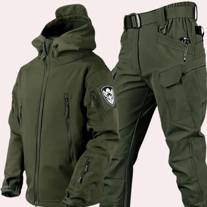 Ensemble veste et pantalon homme style militaire, imperméable