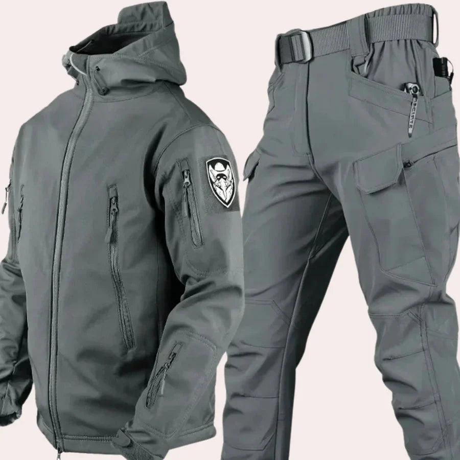 Ensemble veste et pantalon homme style militaire, imperméable