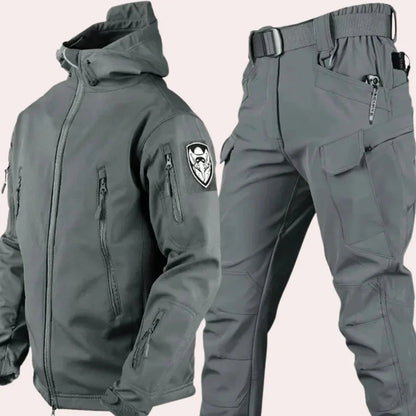 Ensemble veste et pantalon homme style militaire, imperméable