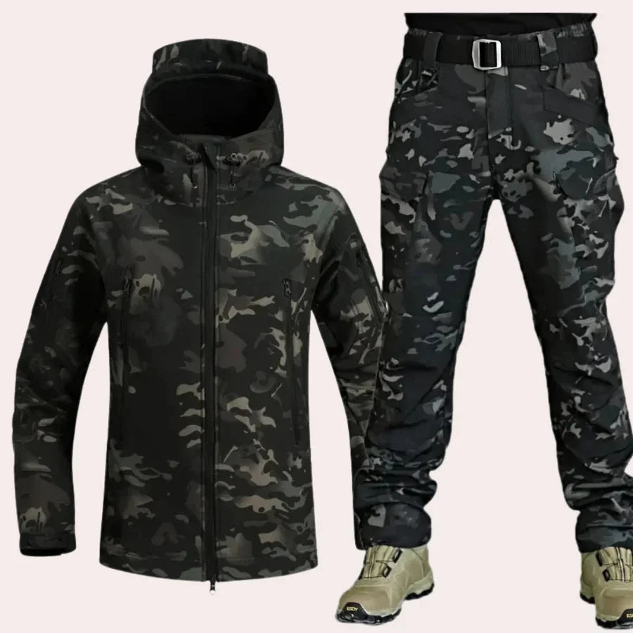 Ensemble veste et pantalon homme style militaire, imperméable