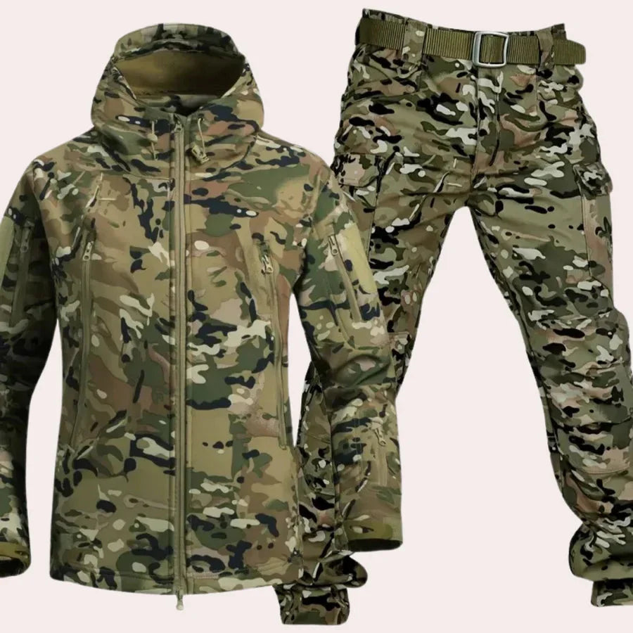 Ensemble veste et pantalon homme style militaire, imperméable