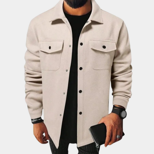 Herren Overshirt Casual mit Knöpfen und Taschen - IdealeKleiden