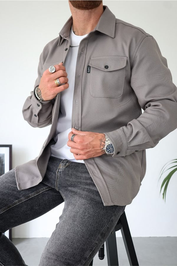 Surchemise homme moderne boutons et poches