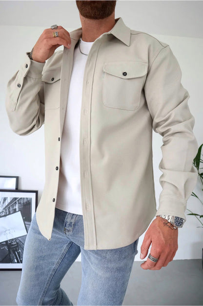 Surchemise homme manches longues avec poche poitrine