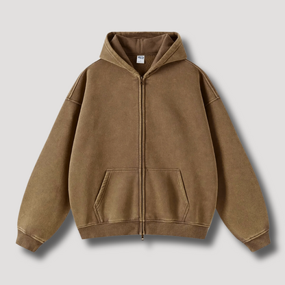 Grand sweat à capuche zippé pour homme