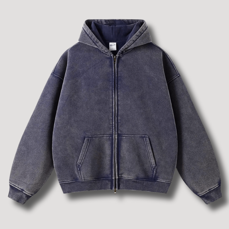 Grand sweat à capuche zippé pour homme