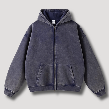 Grand sweat à capuche zippé pour homme