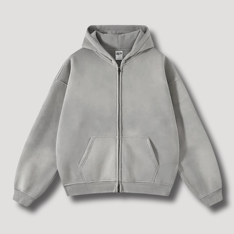 Grand sweat à capuche zippé pour homme