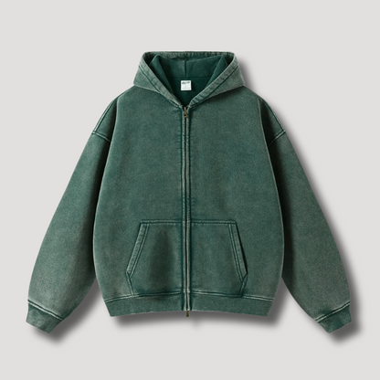 Grand sweat à capuche zippé pour homme