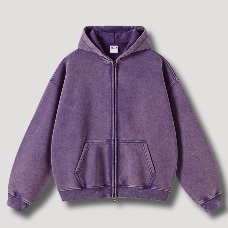 Grand sweat à capuche zippé pour homme