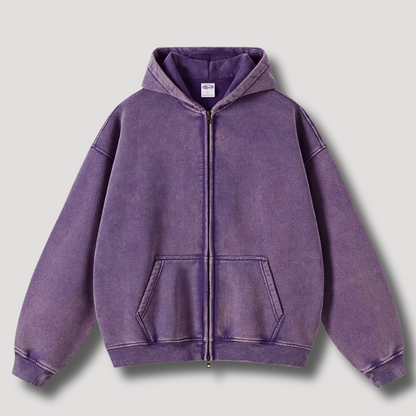 Grand sweat à capuche zippé pour homme