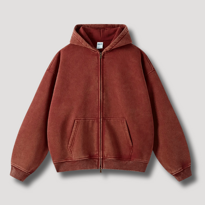 Grand sweat à capuche zippé pour homme