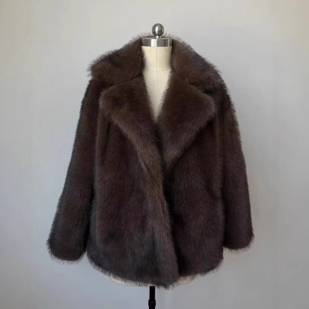Manteau de fausse fourrure de luxe pour femme - Hiver