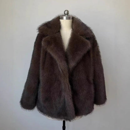 Manteau de fausse fourrure de luxe pour femme - Hiver