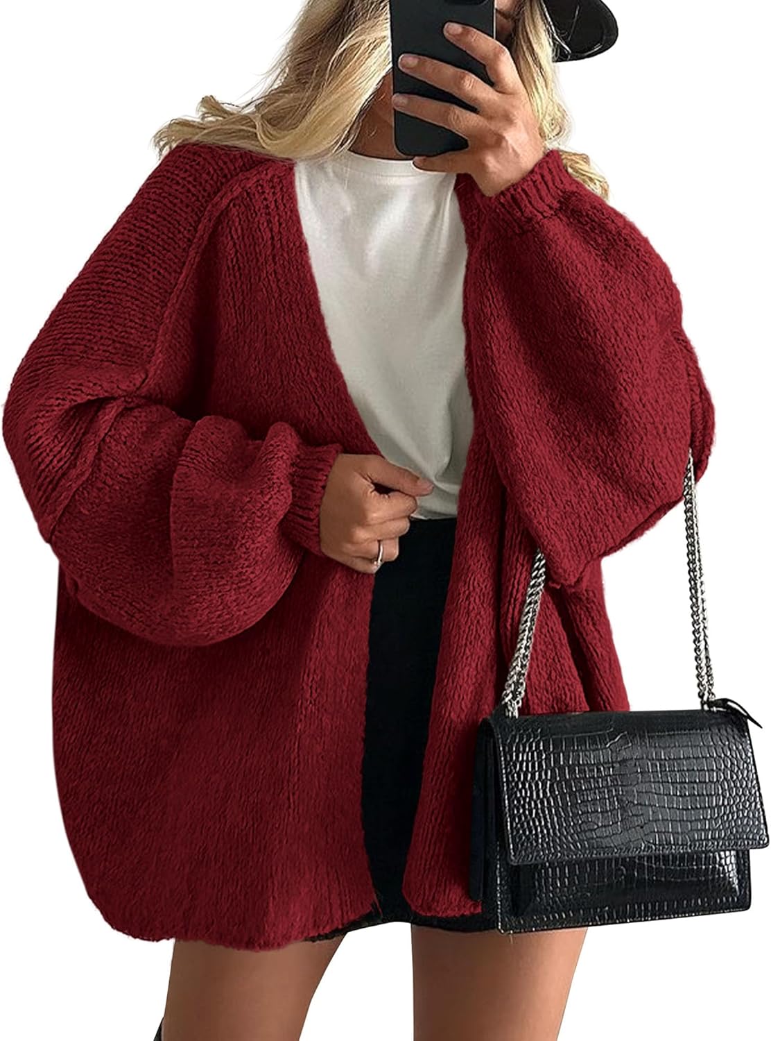 Damen Strickjacke Oversized Großzügig - IdealeKleiden