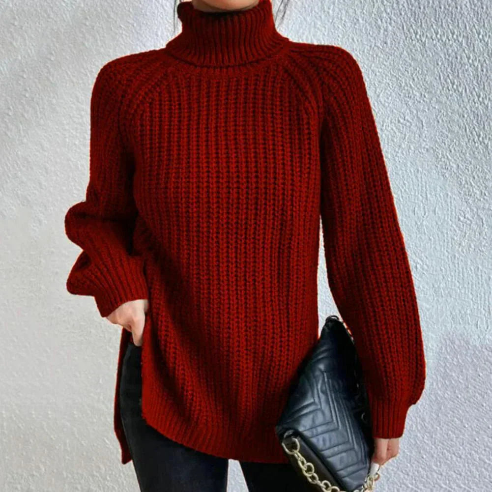 Beau pull à col roulé pour femme
