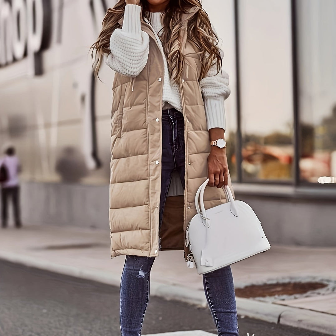 Veste femme élégante mi-longue coupe ajustée