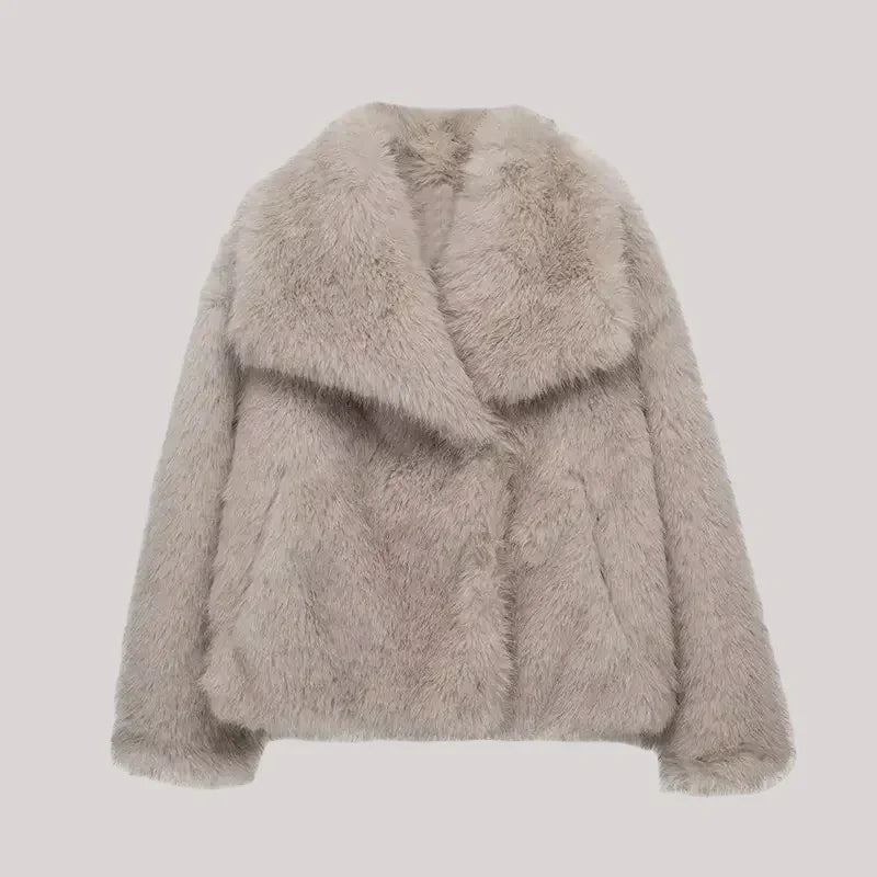 Veste en fourrure de luxe pour femmes Manteau d'hiver élégant et chaud
