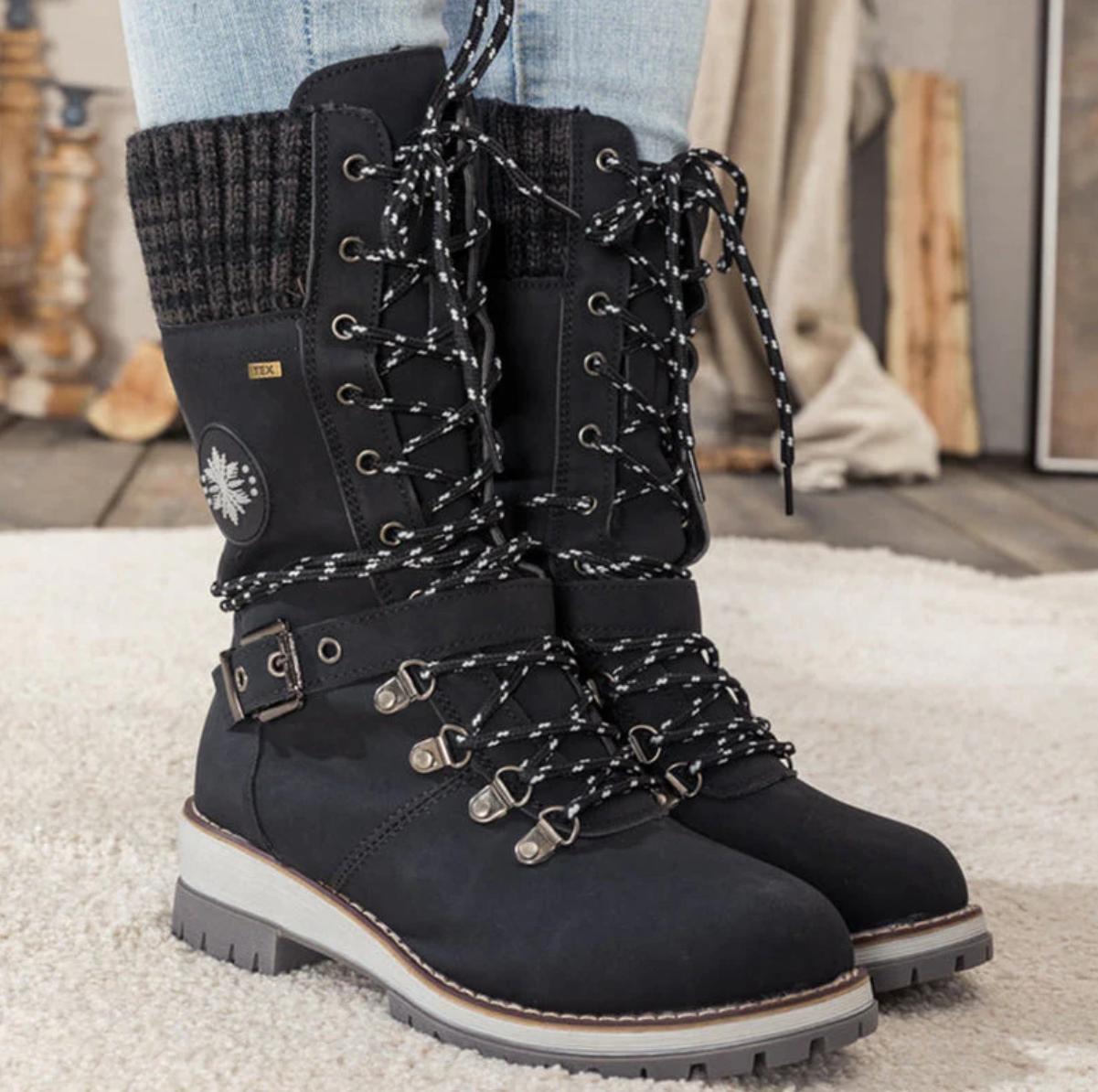 Bottes d'hiver imperméables pour femme, chaussures de neige