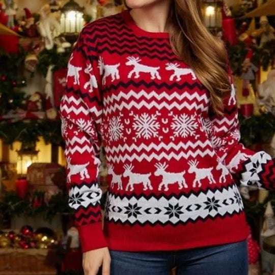 Weihnachtspullover für Paare Rundhals Langarm - IdealeKleiden