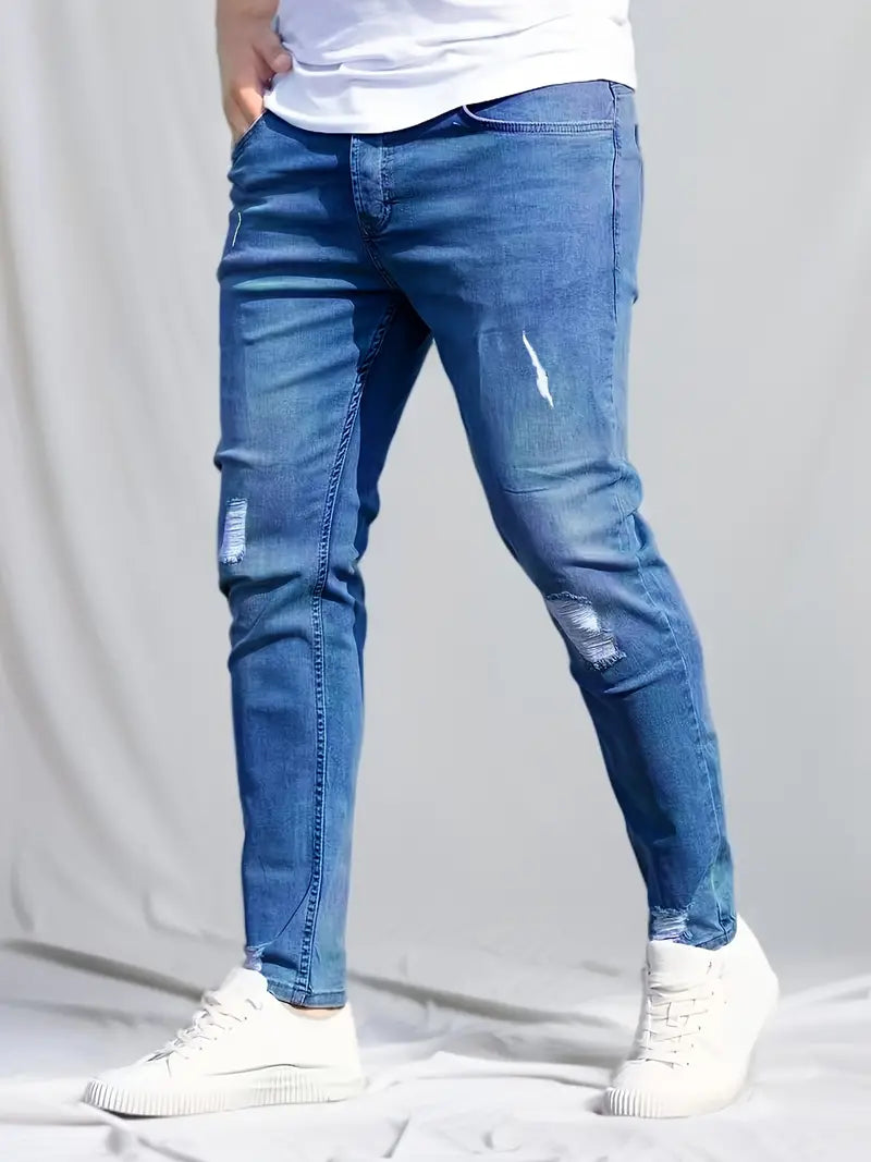 Röhrenjeans Frühjahr Trendy Risse Style - IdealeKleiden