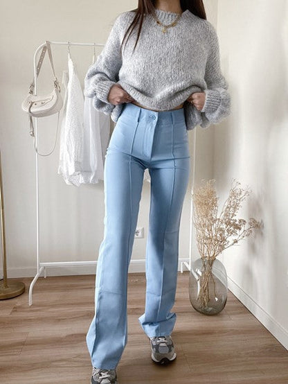 Pantalon slim femme taille haute élégant