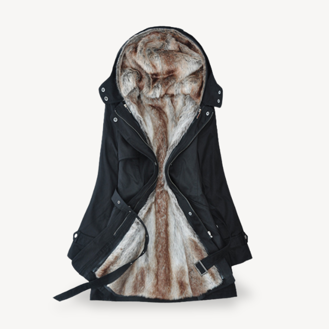 Parka pour femme, veste hiver chaude, fausse fourrure