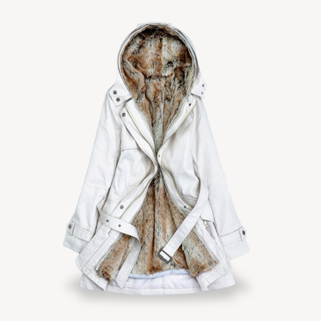 Parka pour femme, veste hiver chaude, fausse fourrure