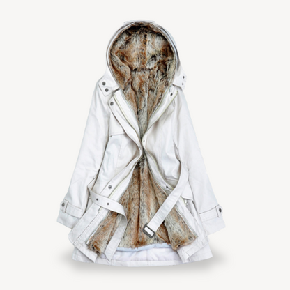 Parka pour femme, veste hiver chaude, fausse fourrure